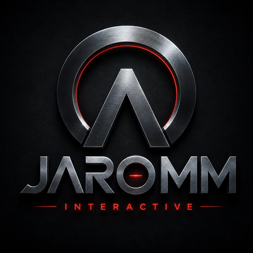 JAROMM Interactive metallic logo